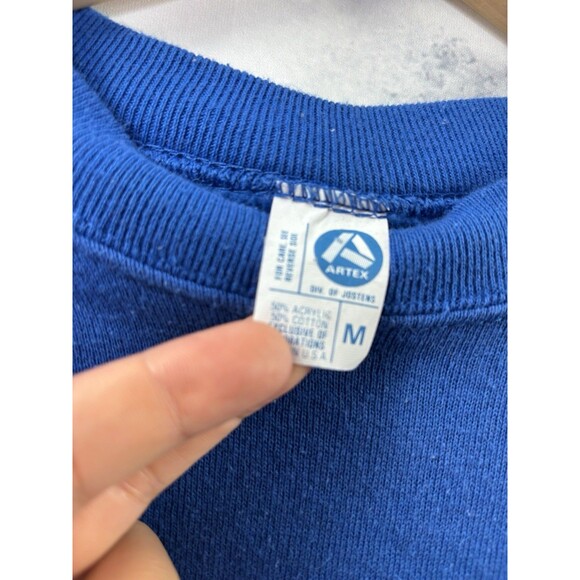 Vintage 1958 Schuz Snoopy Dog Peanuts Blue Sweatshirt Mens M sweater 50s Retro - Picture 4 of 16